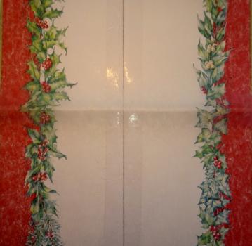 WBL-335 Christmas Flowers - 3-ply (white/red/Banana Fibre) - Ihr - Table Runner 33x600cm